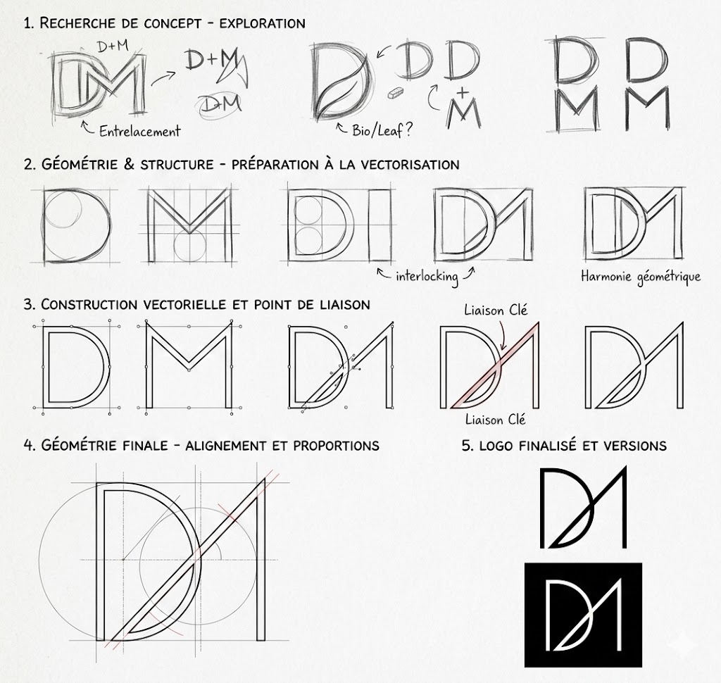 Esquisse monogramme DM